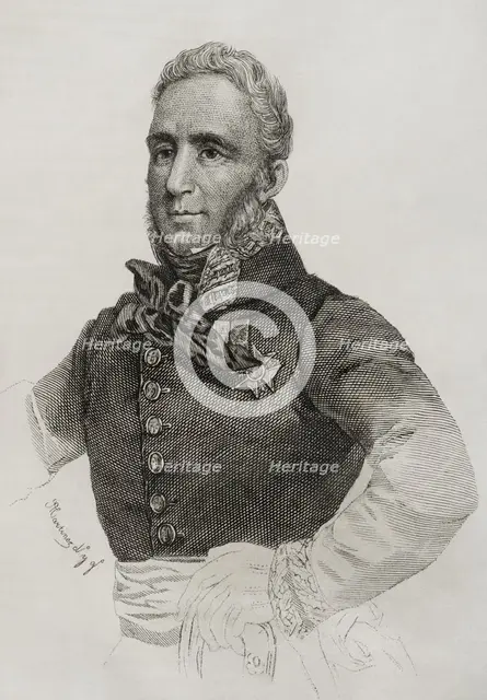 Portrait of Francisco Espoz y Mina (1781-1836), Spanish military, 1845.  Creator: Jose Gomez.