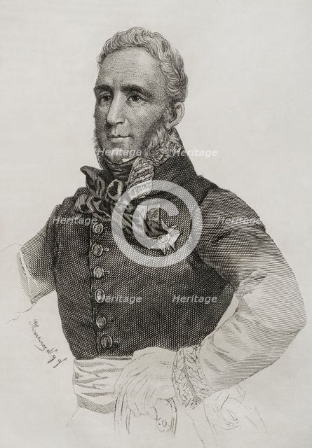 Portrait of Francisco Espoz y Mina (1781-1836), Spanish military, 1845.  Creator: Jose Gomez.