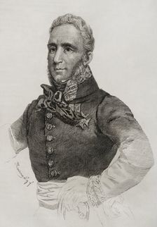 Portrait of Francisco Espoz y Mina (1781-1836), Spanish military, 1845. Creator: Jose Gomez