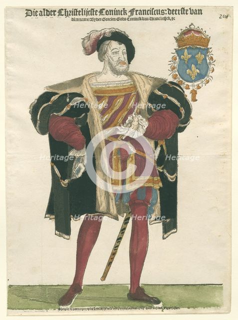 Portrait of Francis I (1494-1547), King of France, Duke of Brittany, Count of Provence, c.1540. Artist: Anthonisz., Cornelis (1499-1553)