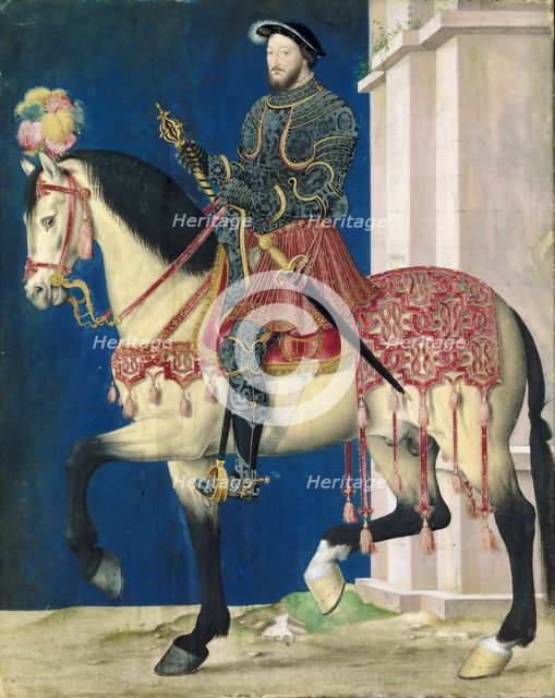 Portrait of Francis I (1494-1547), King of France, on the horseback, c.1540.