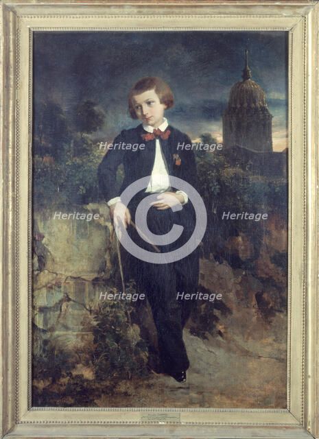 Portrait of François Coppée (1842-1908), poet, at the age of nine, c1851. Creator: Annette Coppee.