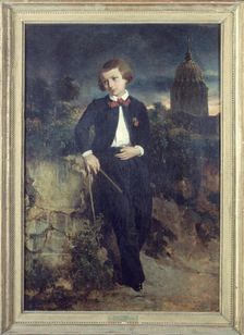 Portrait of François Coppée (1842-1908), poet, at the age of nine, c1851. Creator: Annette Coppee