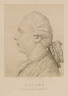 Portrait of François-André Danican Philidor (1726-1795). Creator: Porreau, Jules (active 1830-1855)