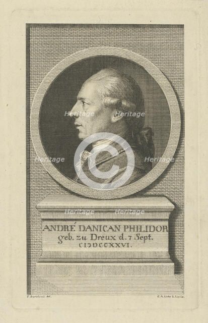 Portrait of François-André Danican Philidor (1726-1795) , c. 1790. Creator: Liebe, Gottlob August (1746-1819).
