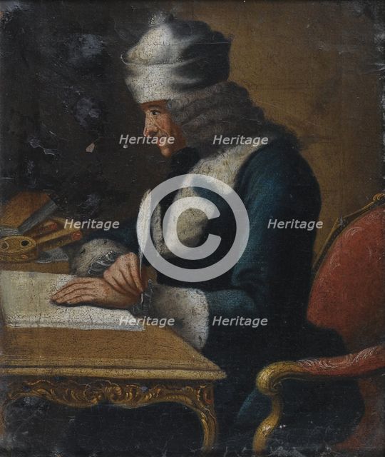 Portrait of Francois Marie Arouet de Voltaire (1694-1778). Artist: Huber, Jean (1721-1786)