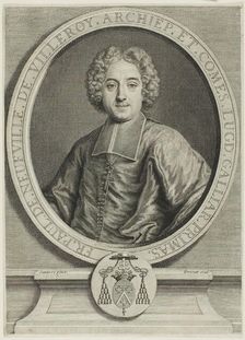 Portrait of François-Paul de Neufville de Villeroy, c. 1731. Creator: Pierre Imbert Drevet