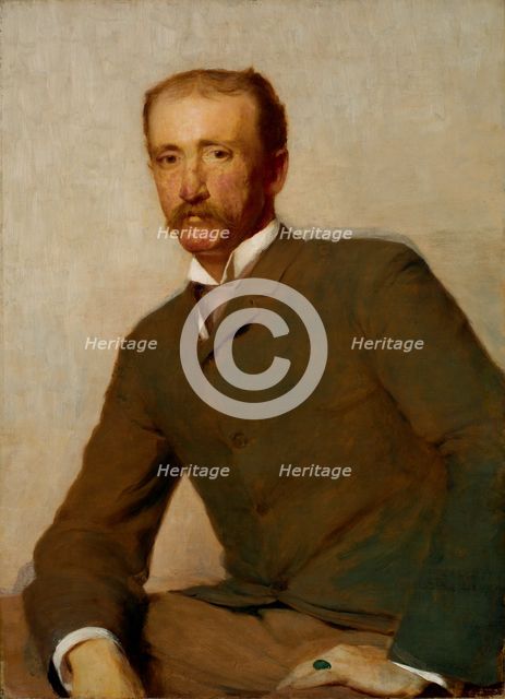 Portrait of Frank Hamilton Cushing, 1890. Creator: Thomas Hovenden.