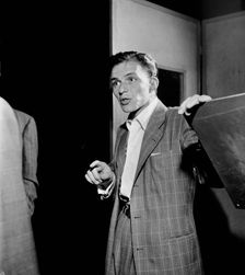Portrait of Frank Sinatra, Liederkrantz Hall, New York, N.Y., ca. 1947. Creator: William Paul Gottlieb