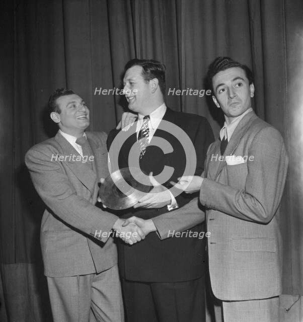 Portrait of Frankie Laine and Vic Damone, New York, N.Y., 1946. Creator: William Paul Gottlieb.