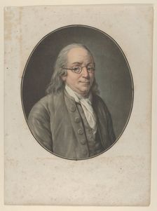 Portrait of Franklin, after Vanloo, ca. 1795. Creator: Pierre Michel Alix