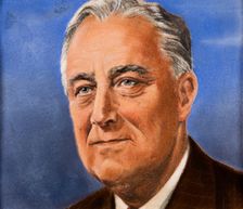 Portrait of Franklin D Roosevelt, c1940s. Creator: William Timym