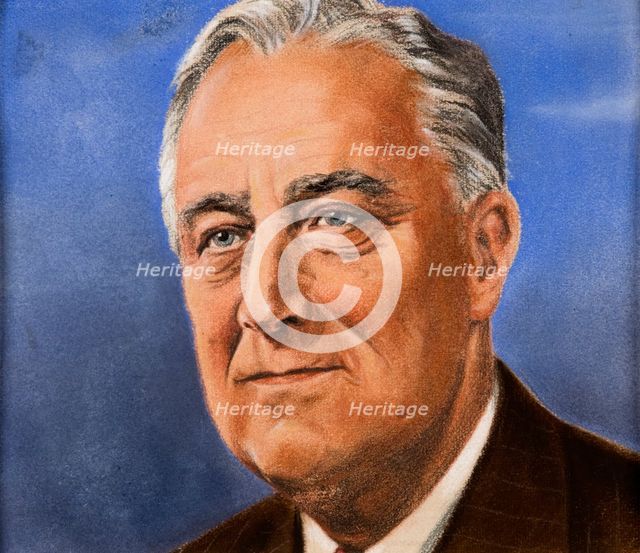 Portrait of Franklin D Roosevelt, c1940s. Creator: William Timym.