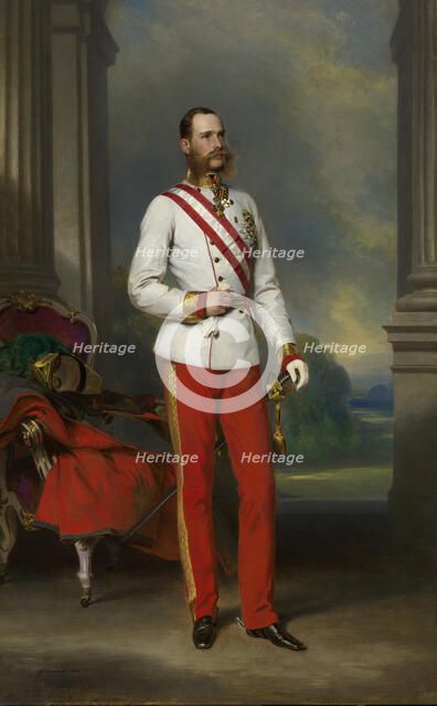 Portrait of Franz Joseph I of Austria, 1865. Creator: Winterhalter, Franz Xavier (1805-1873).