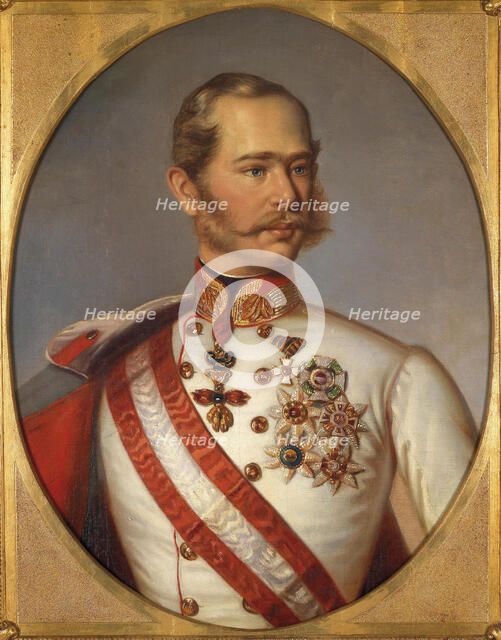 Portrait of Franz Joseph I of Austria, ca 1855. Artist: Anonymous  