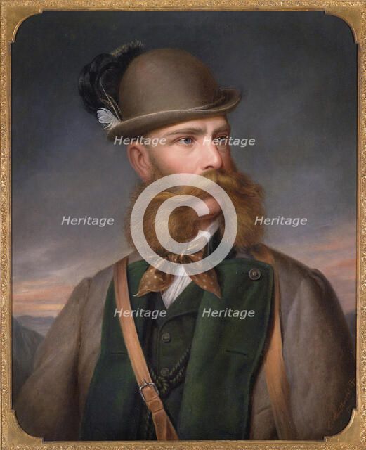 Portrait of Franz Joseph I of Austria in Hunting Dress, 1877. Artist: Mahlknecht, Edmund (1820-1903)