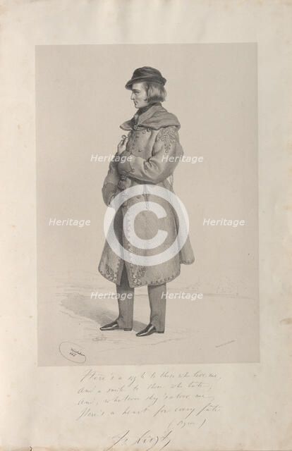 Portrait of Franz Liszt (1811-1886), 1840. Creator: Kriehuber, Josef (1800-1876).