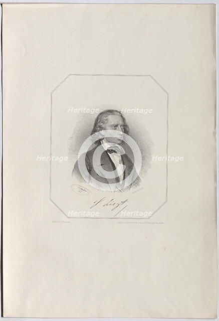 Portrait of Franz Liszt (1811-1886), 1856. Creator: Kriehuber, Josef (1800-1876).