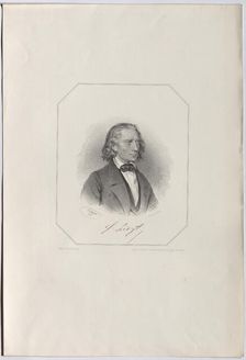 Portrait of Franz Liszt (1811-1886), 1856. Creator: Kriehuber, Josef (1800-1876)