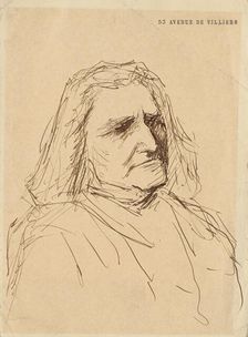 Portrait of Franz Liszt (1811-1886), 1880s. Creator: Munkácsy, Mihály (1844-1900)