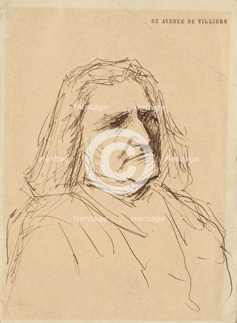 Portrait of Franz Liszt (1811-1886), 1880s. Creator: Munkácsy, Mihály (1844-1900).