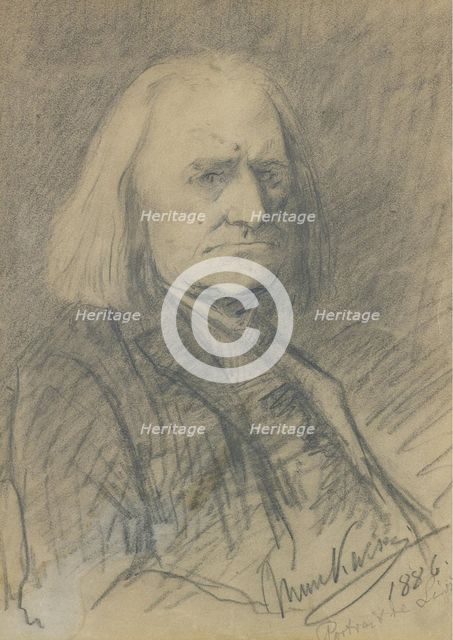 Portrait of Franz Liszt (1811-1886), 1886. Artist: Munkácsy, Mihály (1844-1900)