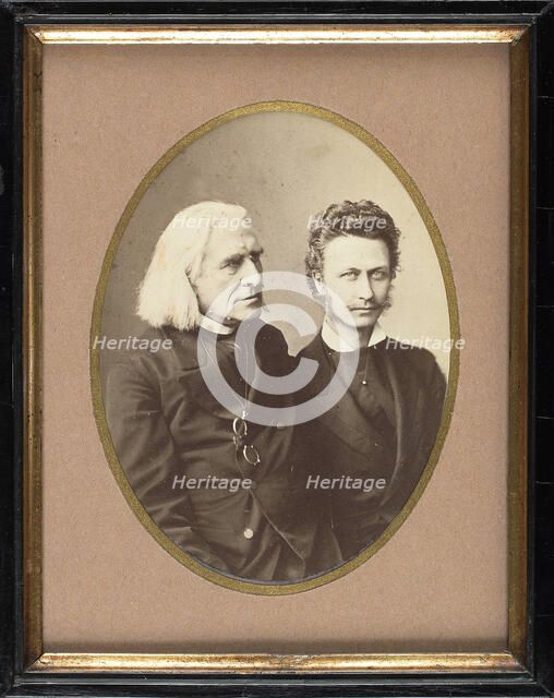 Portrait of Franz Liszt (1811-1886) and Géza Zichy (1849-1924), 1881. Creator: Photo studio Edel Kozics.