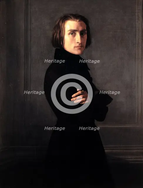 Portrait of Franz Liszt (1811-1886), composer and pianist, 1839. Creator: Henri Lehmann.