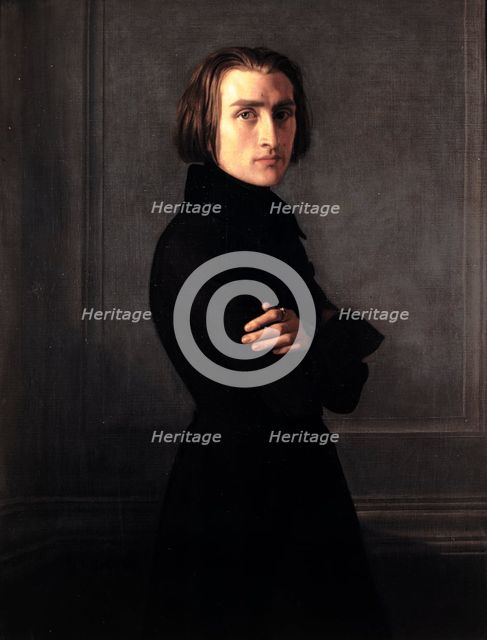 Portrait of Franz Liszt (1811-1886), composer and pianist, 1839. Creator: Henri Lehmann.