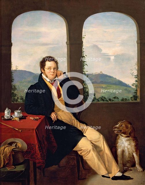 Portrait of Franz Schubert (1797-1828), 1827. Creator: Melegh, Gabor (1801-1835).