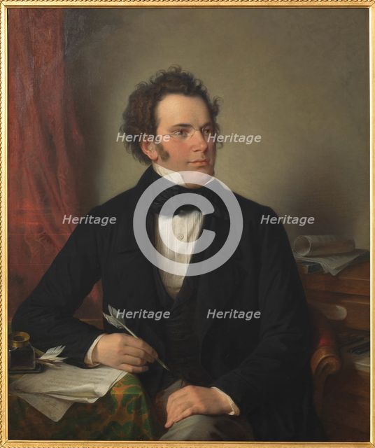 Portrait of Franz Schubert (1797-1828), 1875. Creator: Rieder, Wilhelm August (1796-1880).