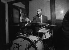 Portrait of Freddie Moore, William P. Gottlieb's office party, Jamaica, Queens, N.Y., ca. 1948. Creator: William Paul Gottlieb