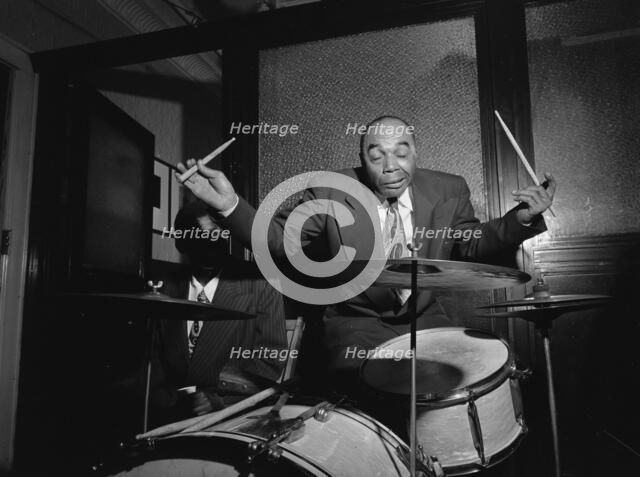 Portrait of Freddie Moore, William P. Gottlieb's office party, Jamaica, Queens, N.Y., ca.  1948. Creator: William Paul Gottlieb.
