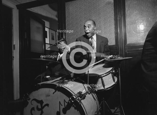 Portrait of Freddie Moore, William P. Gottlieb's office party, Jamaica, Queens, N.Y., ca. 1948. Creator: William Paul Gottlieb.