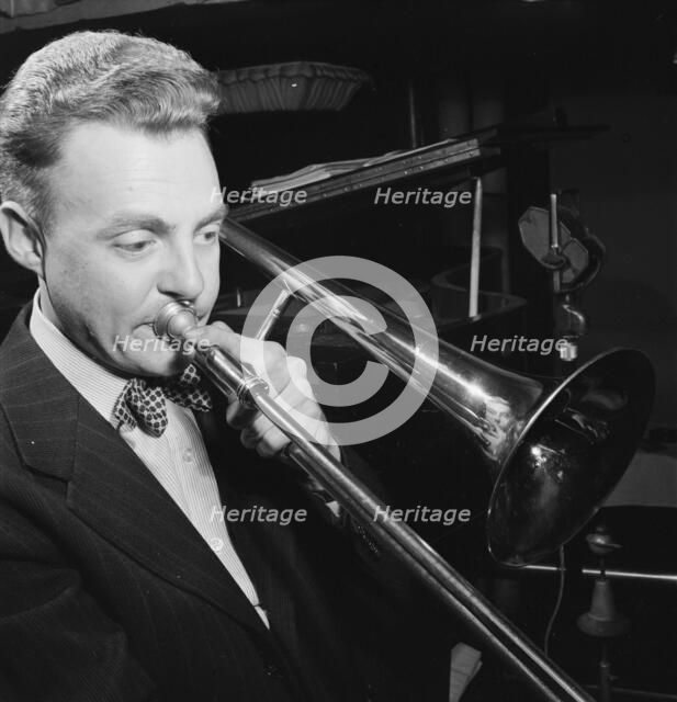 Portrait of Freddie Ohms, Eddie Condon's(?), New York, N.Y., ca. Mar. 1947. Creator: William Paul Gottlieb.