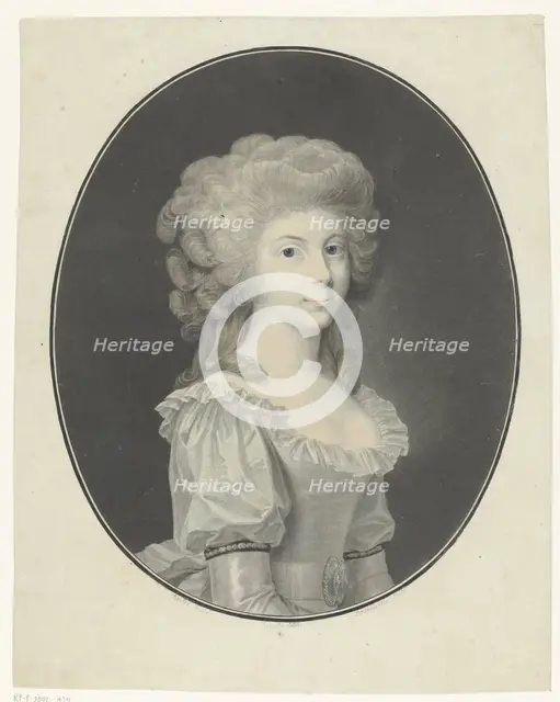 Portrait of Frederica Louise Wilhelmina, 1780-1803. Creator: Charles-Melchior Descourtis.