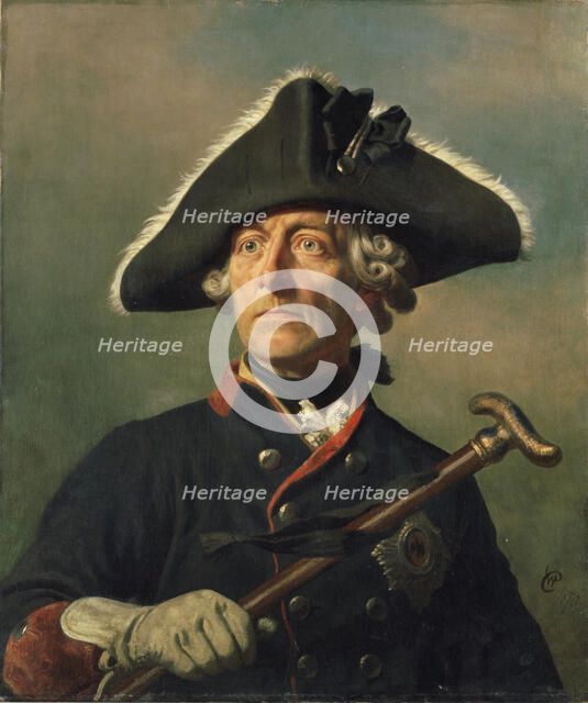 Portrait of Frederick II of Prussia (1712-1786), 1870. Creator: Camphausen, Wilhelm (1818-1885).