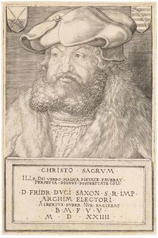 Portrait of Frederick III, Elector of Saxony (1463-1525), 1524. Creator: Dürer, Albrecht (1471-1528)