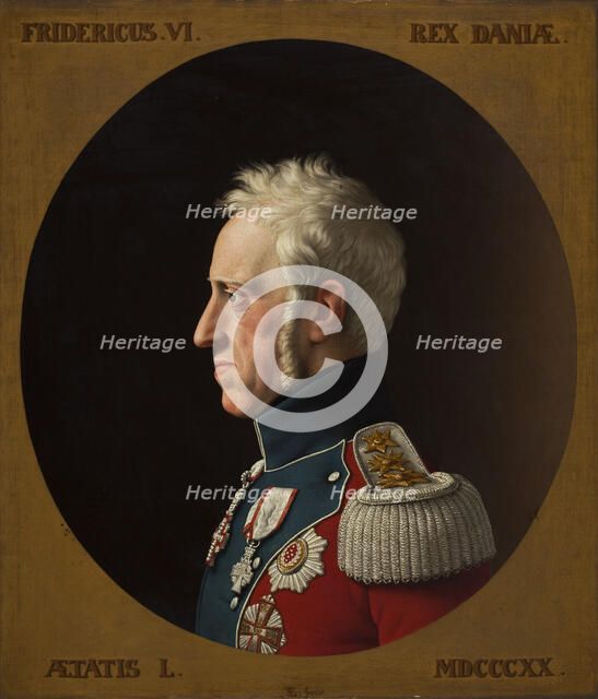 Portrait of Frederick VI of Denmark (1768-1839), 1839. Creator: Eckersberg, Christoffer-Wilhelm (1783-1853).