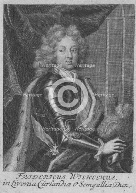 Portrait of Frederick William Kettler (1692-1711), Duke of Courland and Semigallia, c. 1710. Artist: Bernigeroth, Johann Martin (1713-1767)