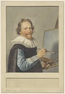 Portrait of Frederik Hendricksz. Vroom in front of his easel, 1610-1717. Creator: Anon