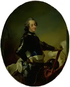 Portrait of Frederik V in armour, 1726-1793. Creator: Carl Gustaf Pilo