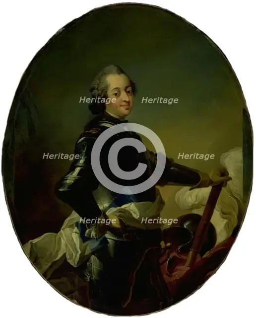Portrait of Frederik V in armour, 1726-1793. Creator: Carl Gustaf Pilo.