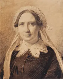 Portrait of Frederikke Vilhelmine Hage, born Faber, 1851. Creator: Constantin Hansen