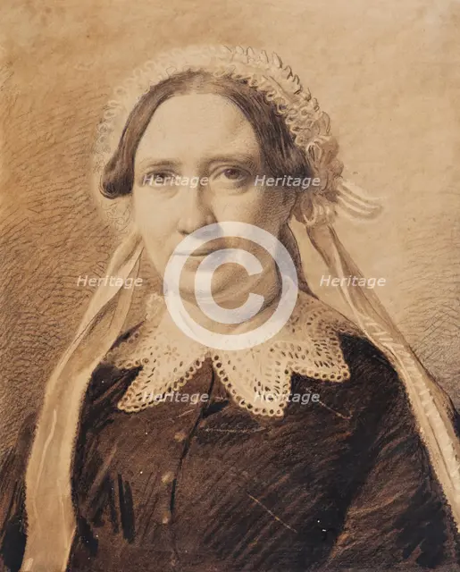 Portrait of Frederikke Vilhelmine Hage, born Faber, 1851. Creator: Constantin Hansen.