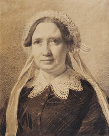 Portrait of Frederikke Vilhelmine Hage, born Faber, 1851. Creator: Constantin Hansen