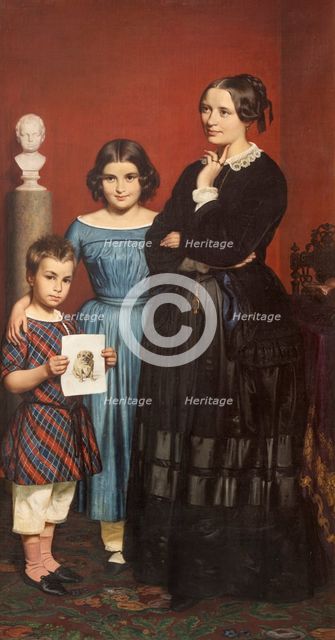 Portrait of Frederikke Vilhelmine Hage with Children, 1850. Creator: Wilhelm Marstrand.