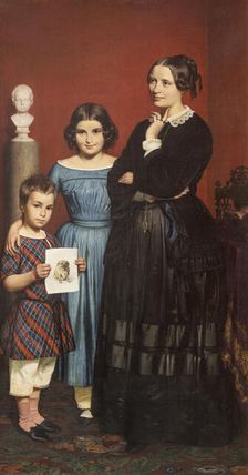 Portrait of Frederikke Vilhelmine Hage with Children, 1850. Creator: Wilhelm Marstrand