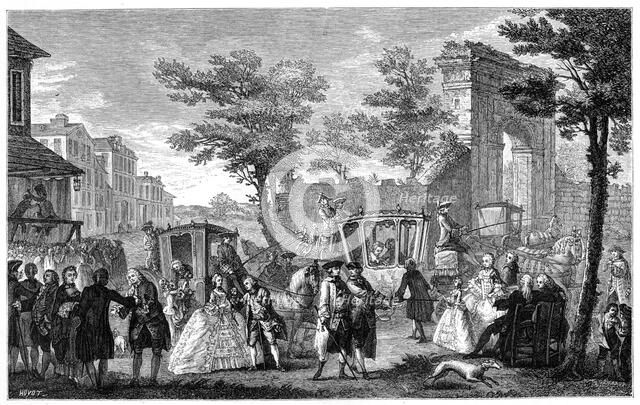 Portrait Of French Fashion, (1885).Artist: Augustin de Saint-Aubin