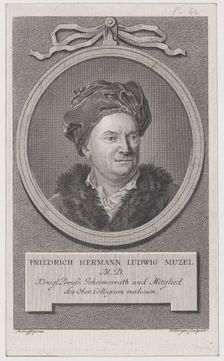 Portrait of Friedrich Ludwig Hermann Muzel, ca. 1778. Creator: Daniel Berger